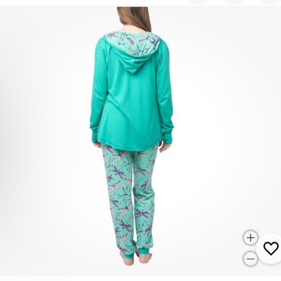NWT munki munki Teal dragonfly Pajama Set size xl. 3 piece set! - Picture 3 of 6